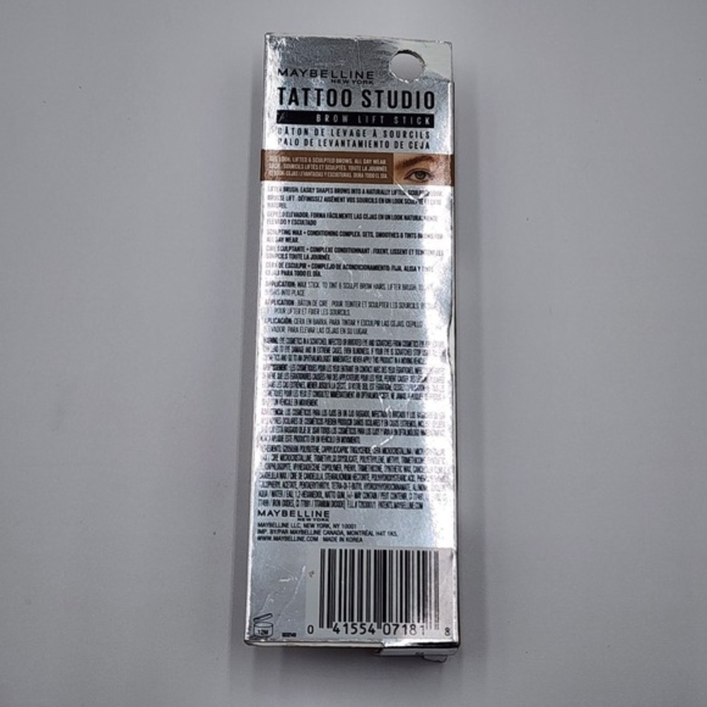 Maybelline New‎ York Tattoo Studio Brow Lift Stick 250 Blonde .038 Oz New in Box - Picture 2 of 5